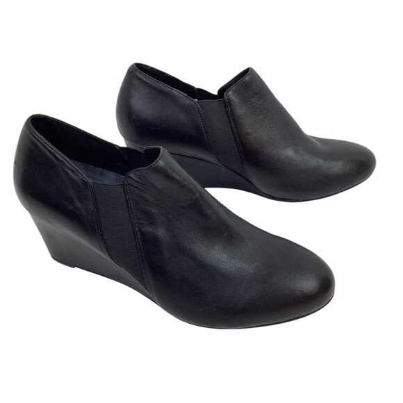 Vionic Stanton Wedge Pump Womens 9 Leather Booties Black - Picture 7 of 11